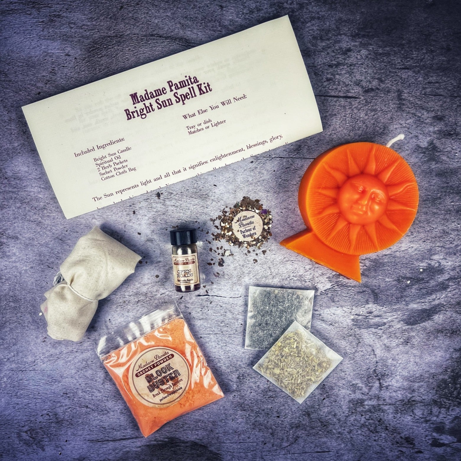 Bright Sun Candle Spell Kit - Success, Fame & Radiant Energy | Candle Spell Kit | Wiccan Center