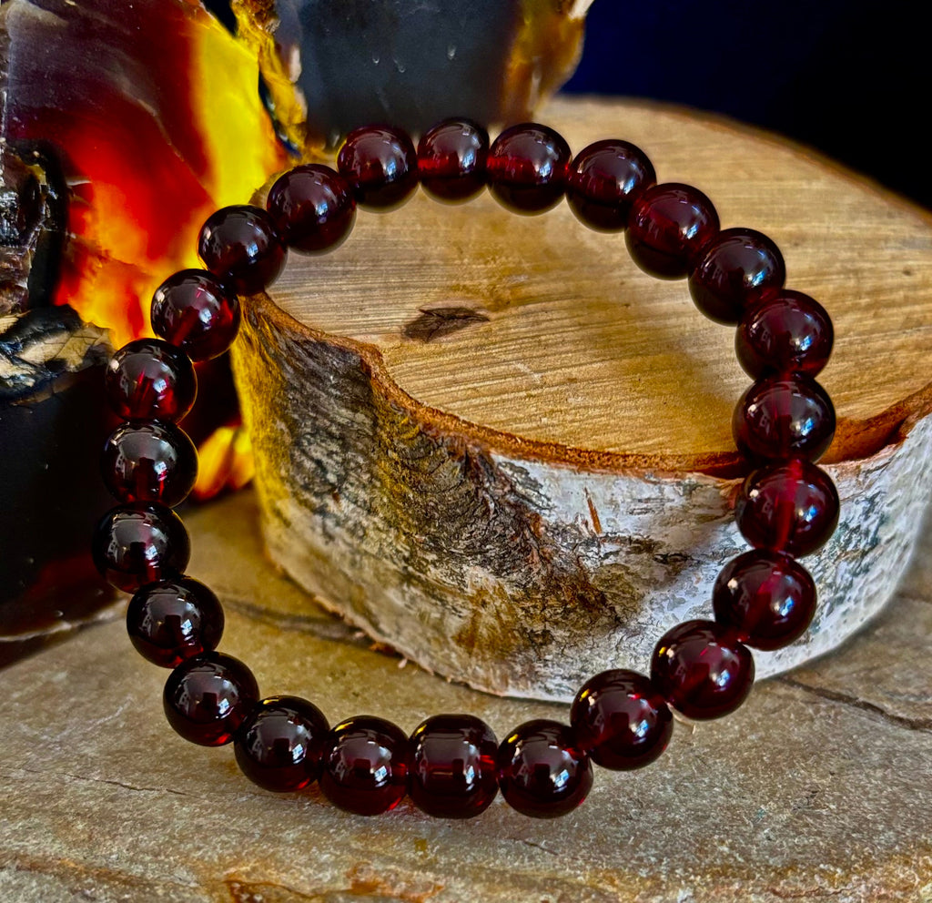 Garnet Wishing Bracelet – 8mm Beads for Passion, Protection & Manifestation | | Wiccan Center