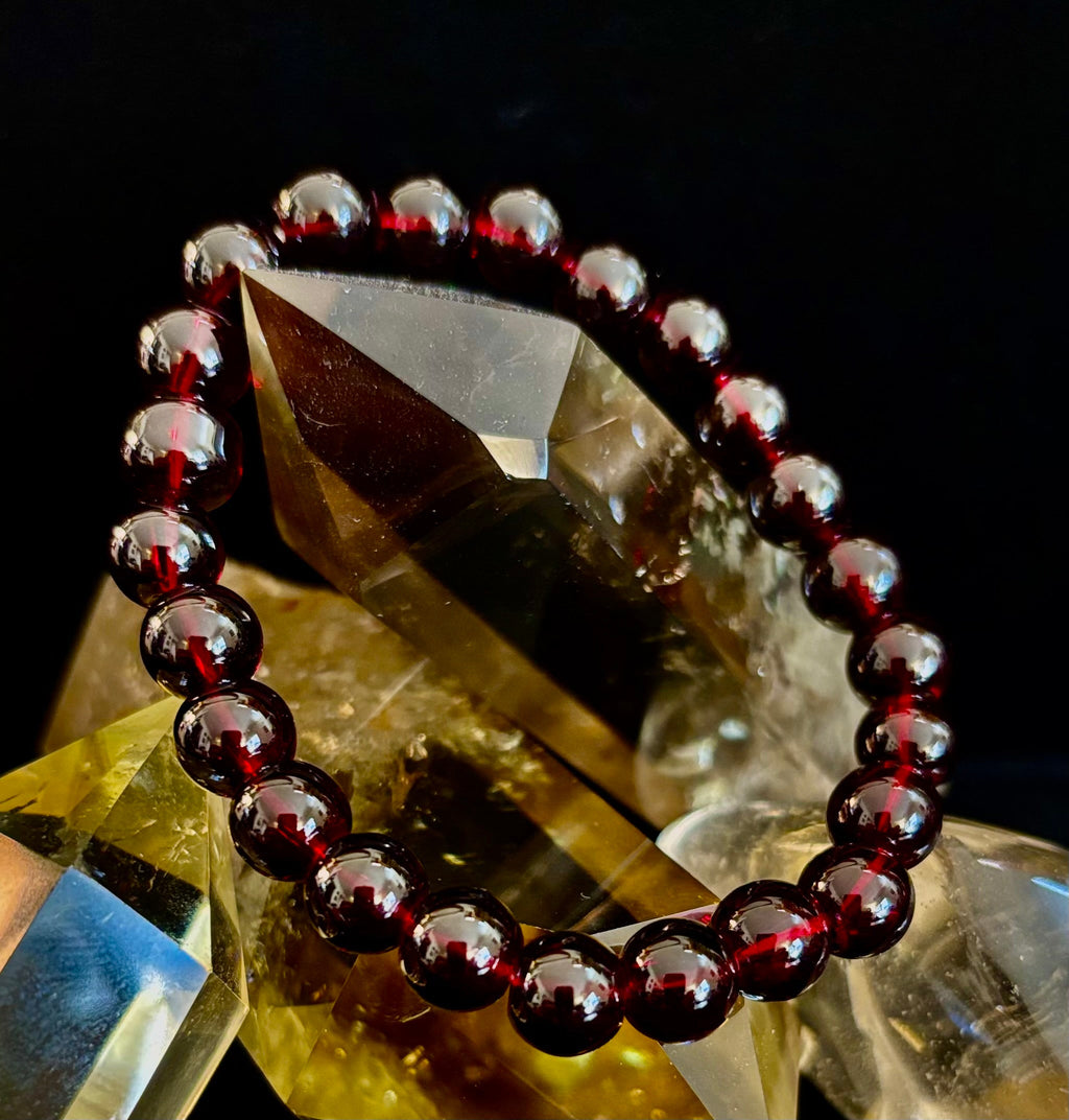 Garnet Wishing Bracelet – 8mm Beads for Passion, Protection & Manifestation | | Wiccan Center