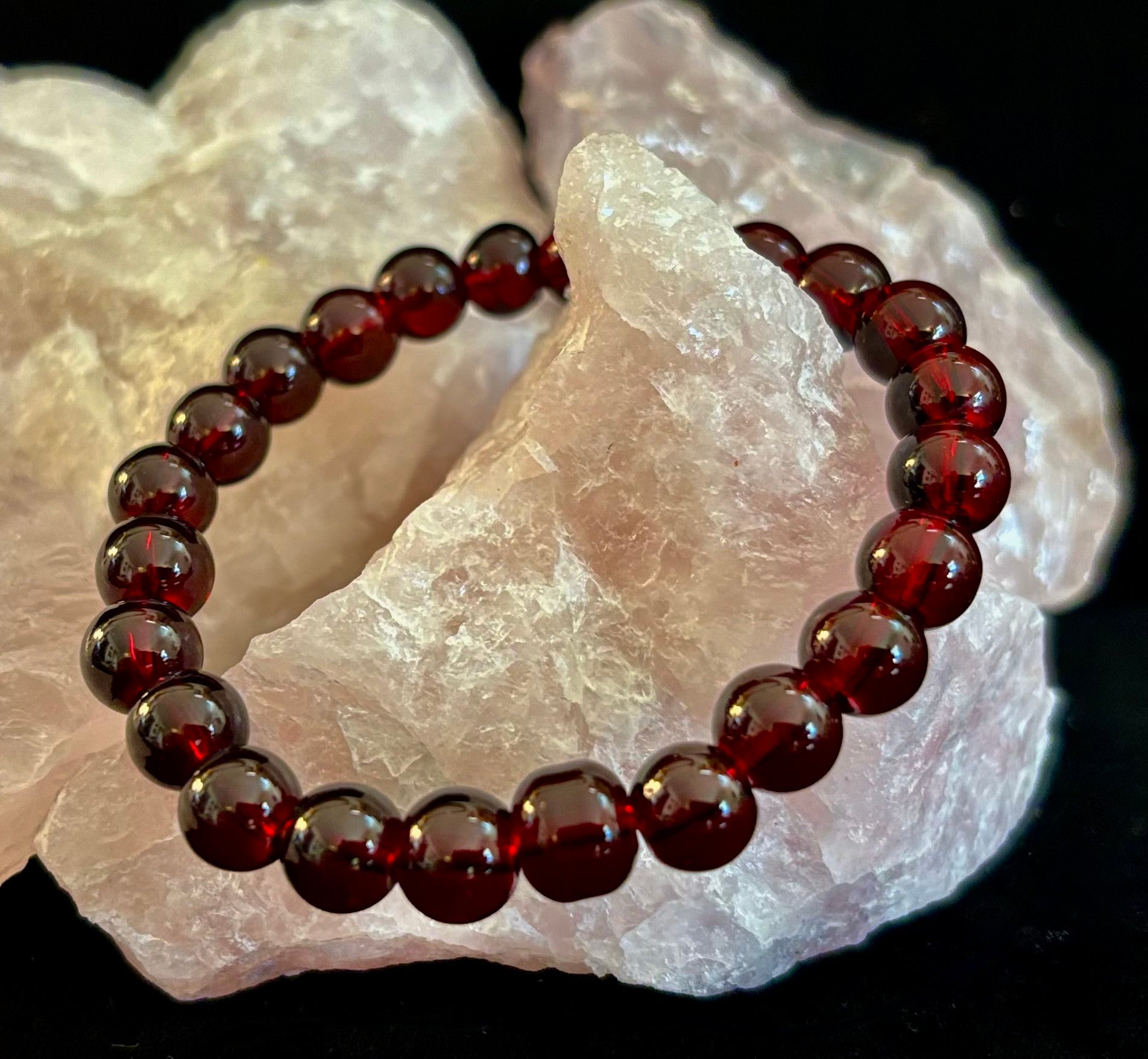 Garnet Wishing Bracelet – 8mm Beads for Passion, Protection & Manifestation | | Wiccan Center