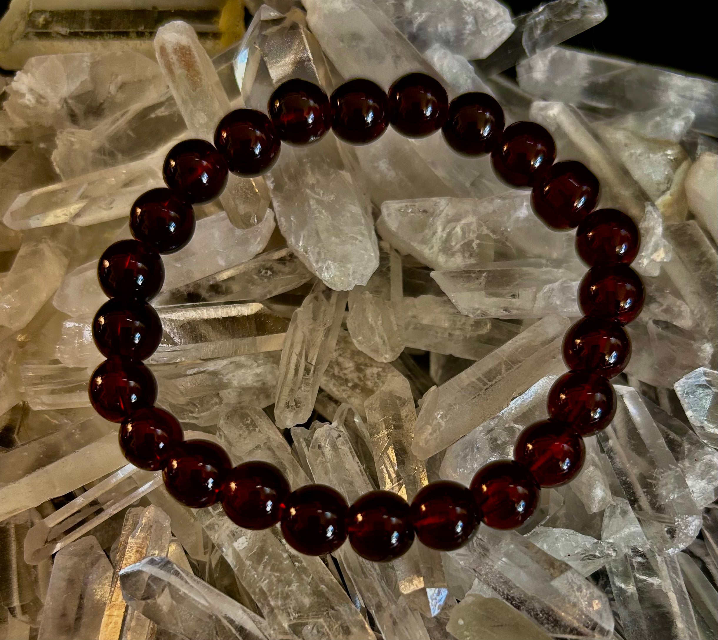 Garnet Wishing Bracelet – 8mm Beads for Passion, Protection & Manifestation | | Wiccan Center