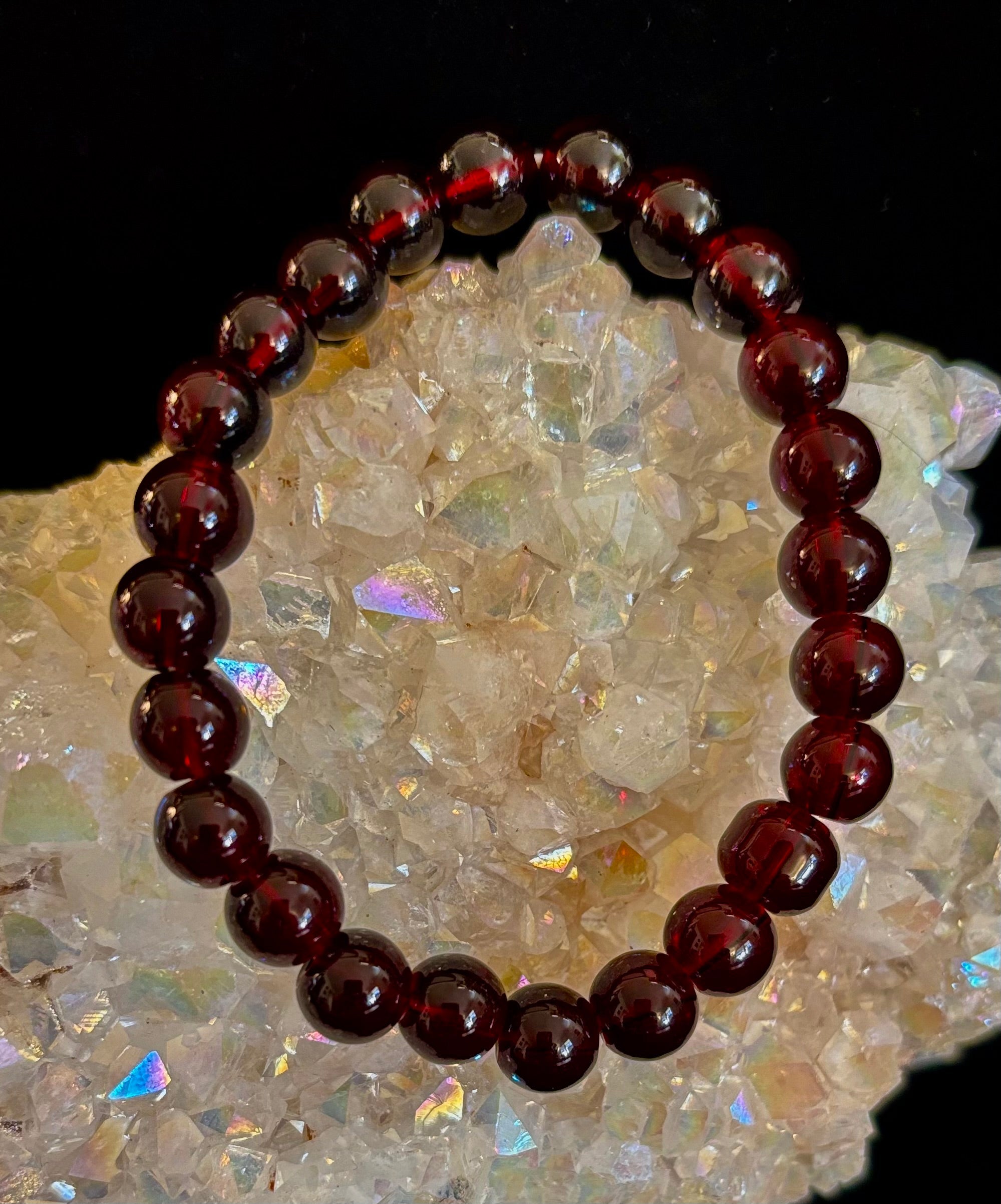 Garnet Wishing Bracelet – 8mm Beads for Passion, Protection & Manifestation | | Wiccan Center