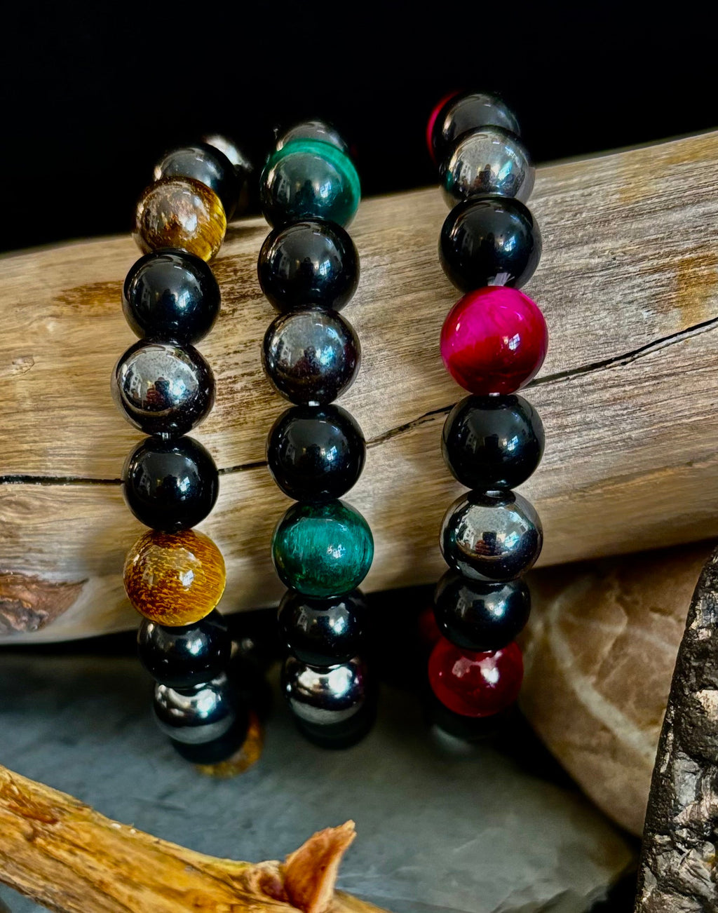 Protection Energy Bracelets – Red, Green, and Tiger Eye Options | | Wiccan Center
