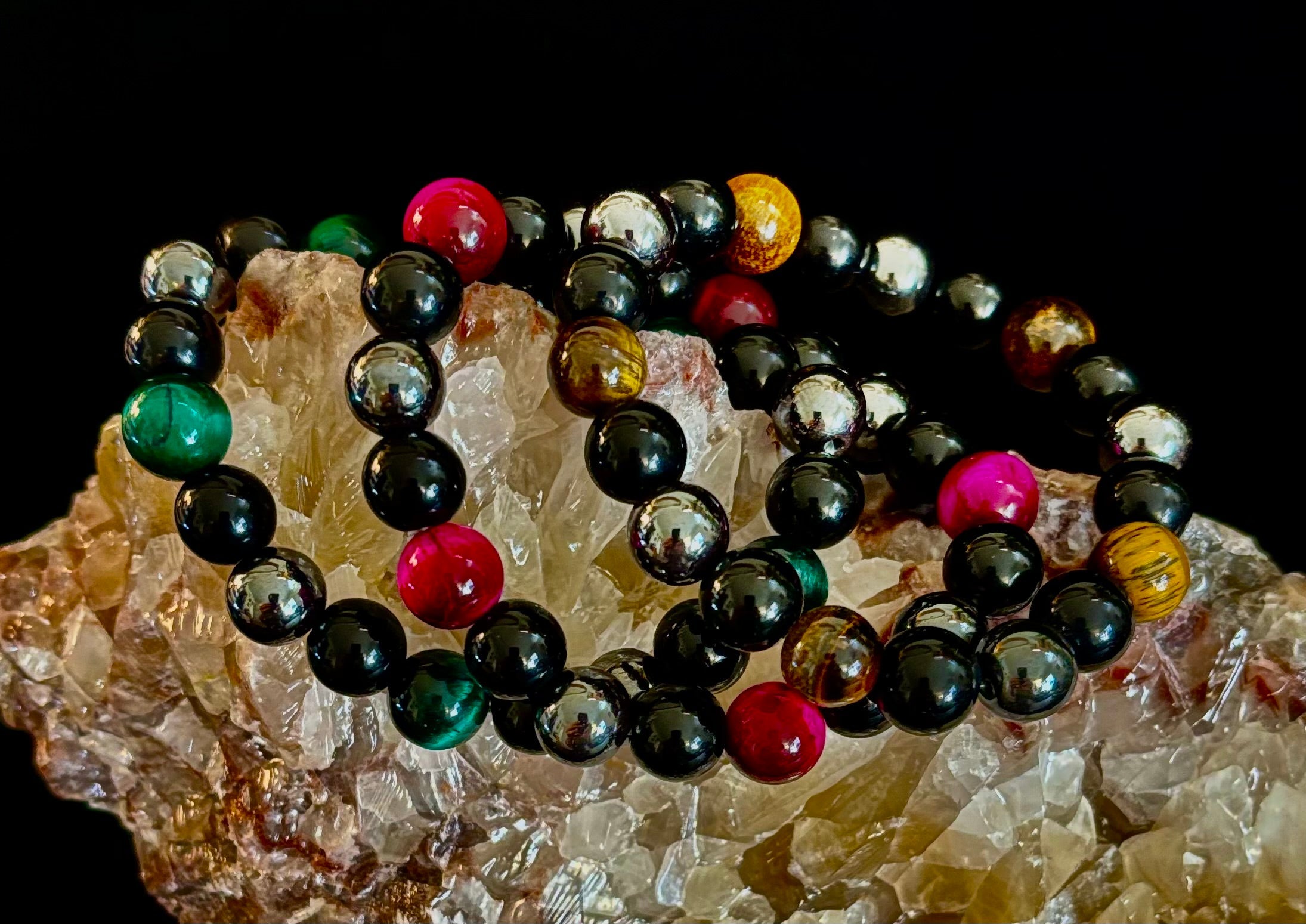Protection Energy Bracelets – Red, Green, and Tiger Eye Options | | Wiccan Center