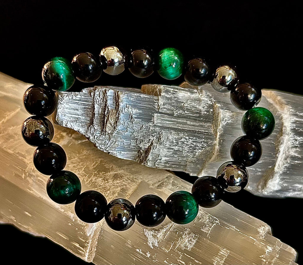 Protection Energy Bracelets – Red, Green, and Tiger Eye Options | | Wiccan Center