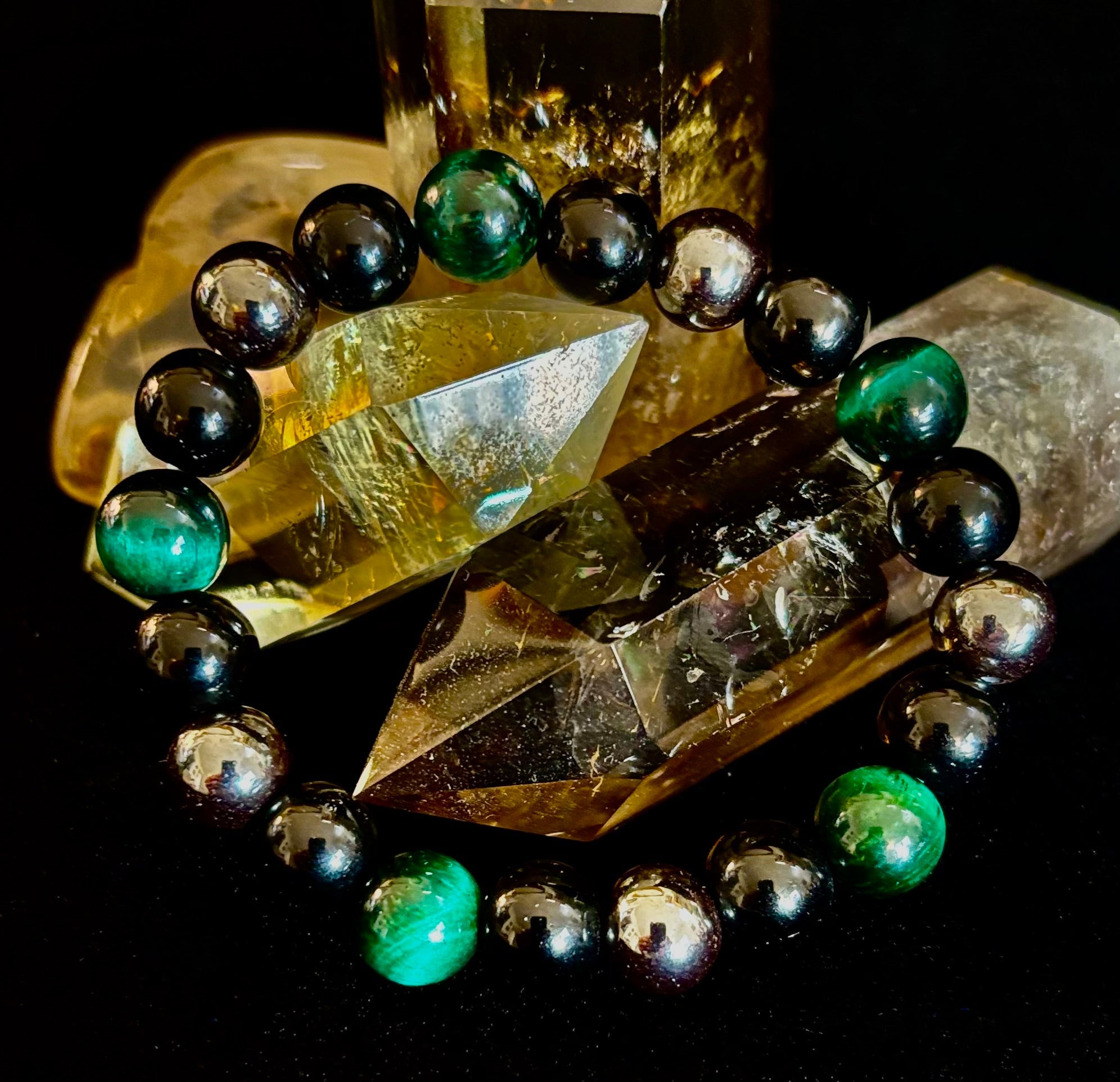 Protection Energy Bracelets – Red, Green, and Tiger Eye Options | | Wiccan Center