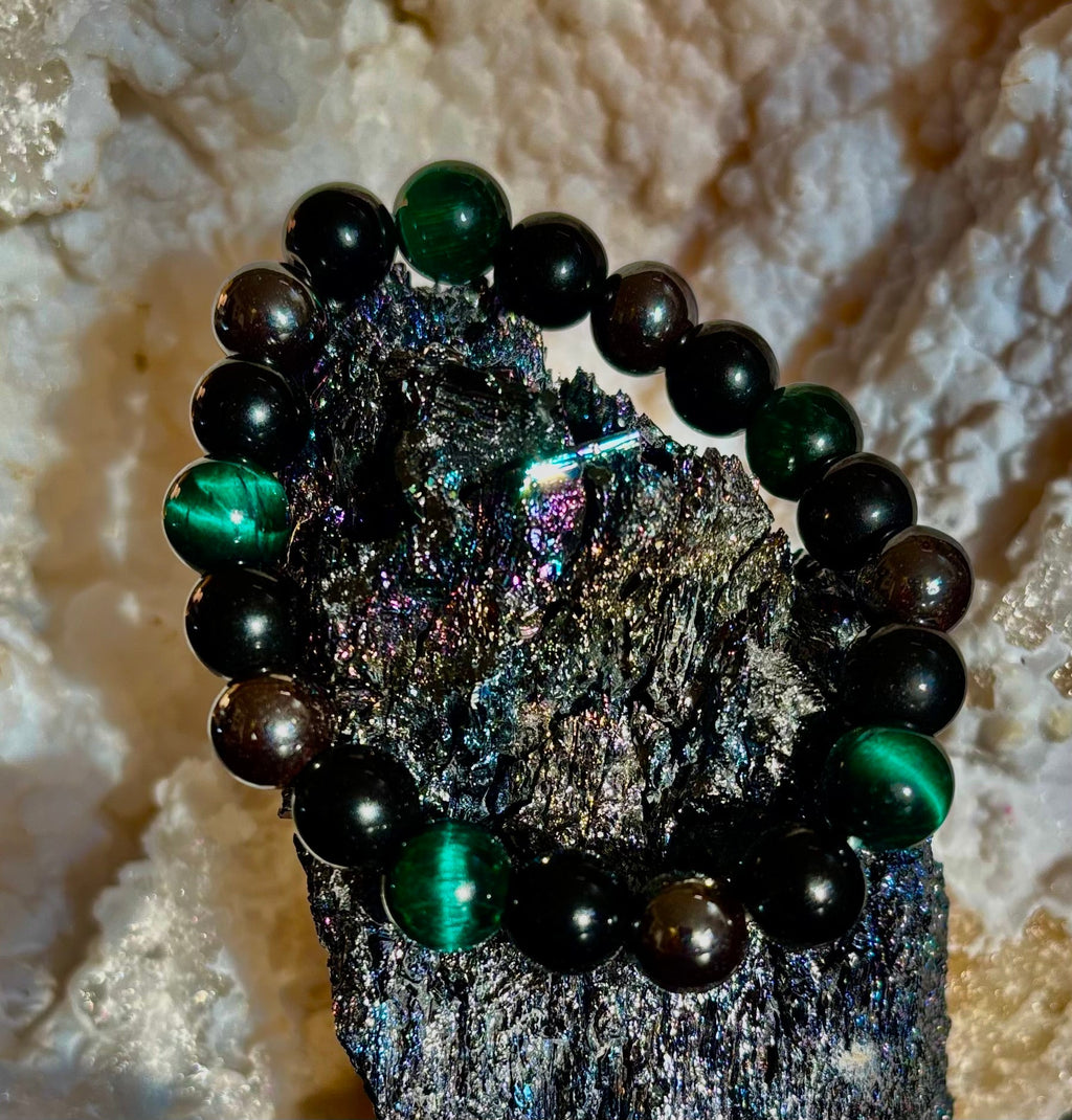 Protection Energy Bracelets – Red, Green, and Tiger Eye Options | | Wiccan Center