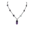 Single Point with Lantern Bezel & Plated Mini Tree of Life Chain - Sacred Geometry | Gemstone Jewelry > Necklaces | Wiccan Center