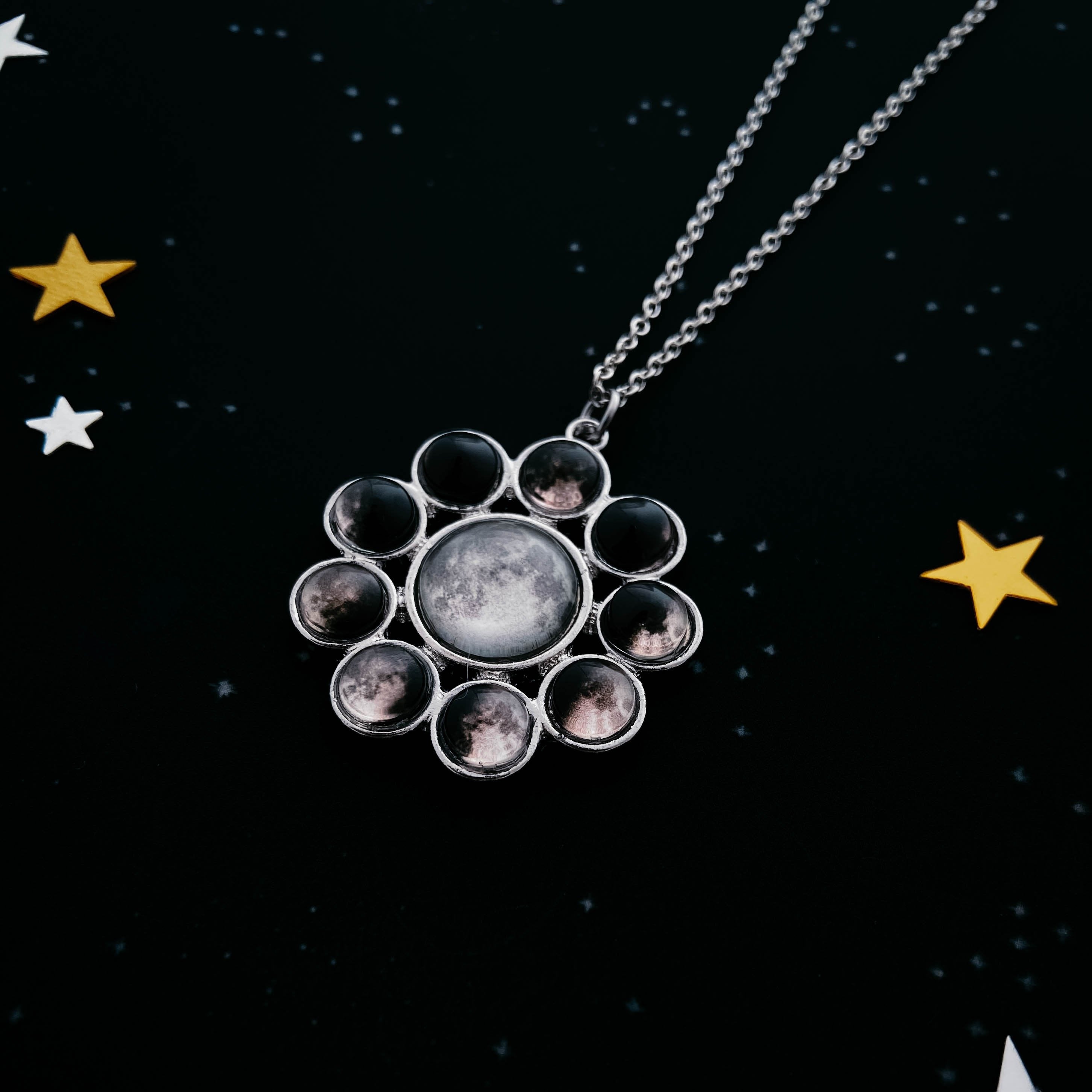 CLEARANCE Moon Phase Halo Pendant | Necklace | Wiccan Center