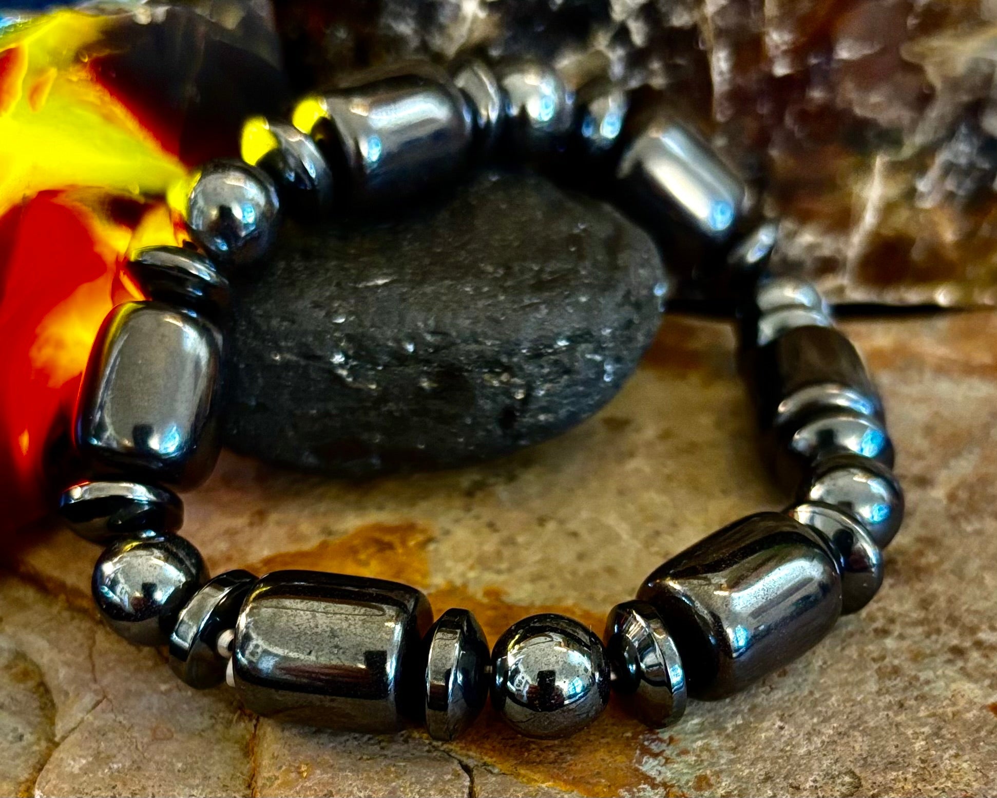 Power Play Bracelet | Geometric Healing Stone for Strength & Style (Large Wrists) | | Wiccan Center