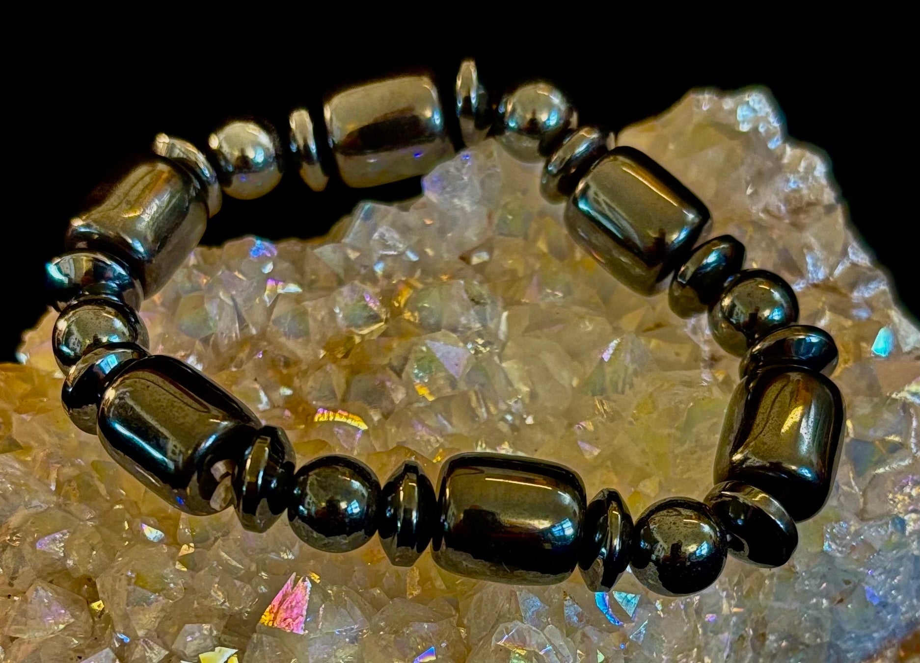 Power Play Bracelet | Geometric Healing Stone for Strength & Style (Large Wrists) | | Wiccan Center