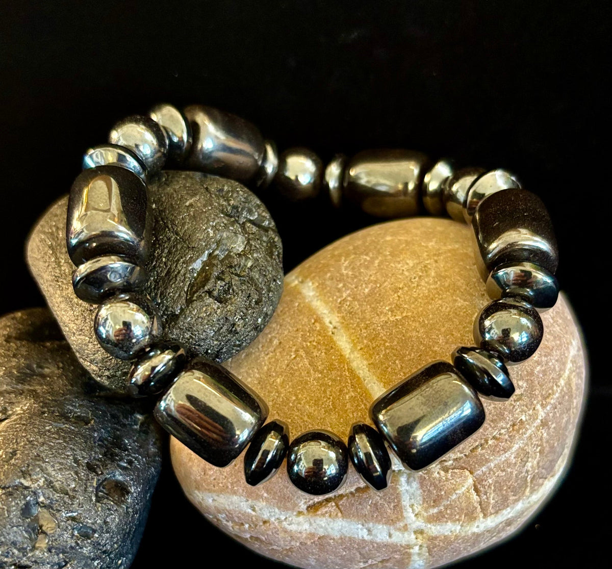 Power Play Bracelet | Geometric Healing Stone for Strength & Style (Large Wrists) | | Wiccan Center