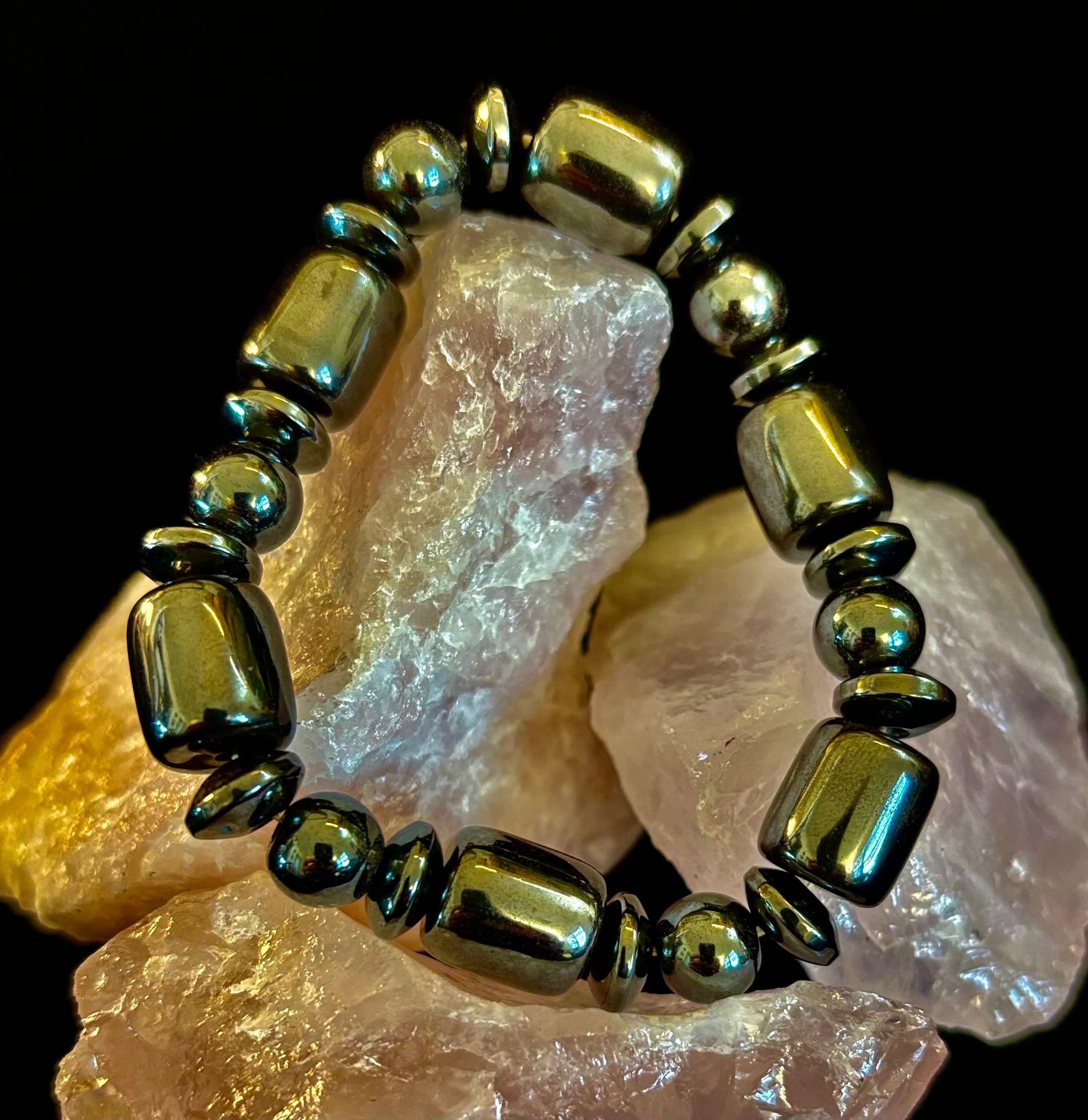 Power Play Bracelet | Geometric Healing Stone for Strength & Style (Large Wrists) | | Wiccan Center