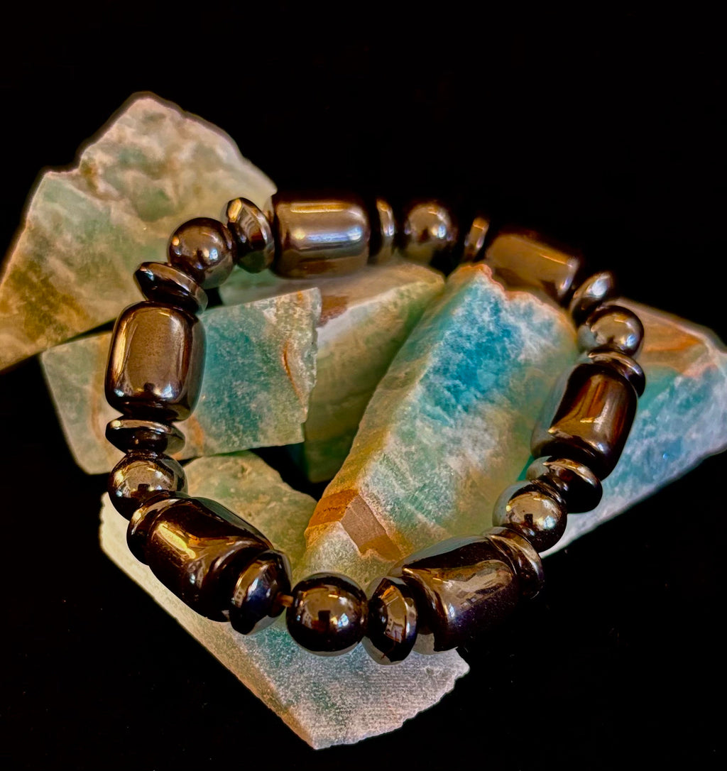 Power Play Bracelet | Geometric Healing Stone for Strength & Style (Large Wrists) | | Wiccan Center