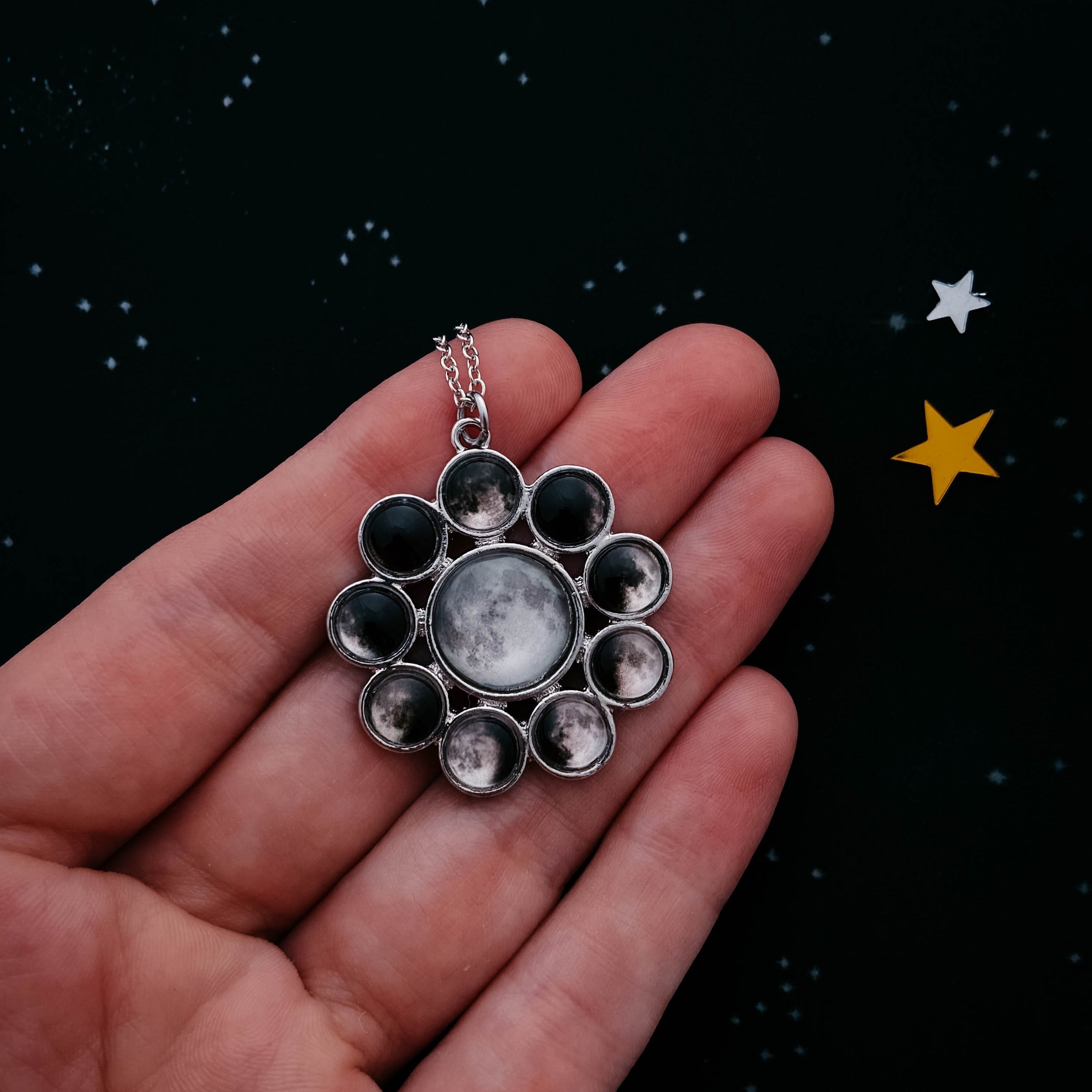 CLEARANCE Moon Phase Halo Pendant | Necklace | Wiccan Center