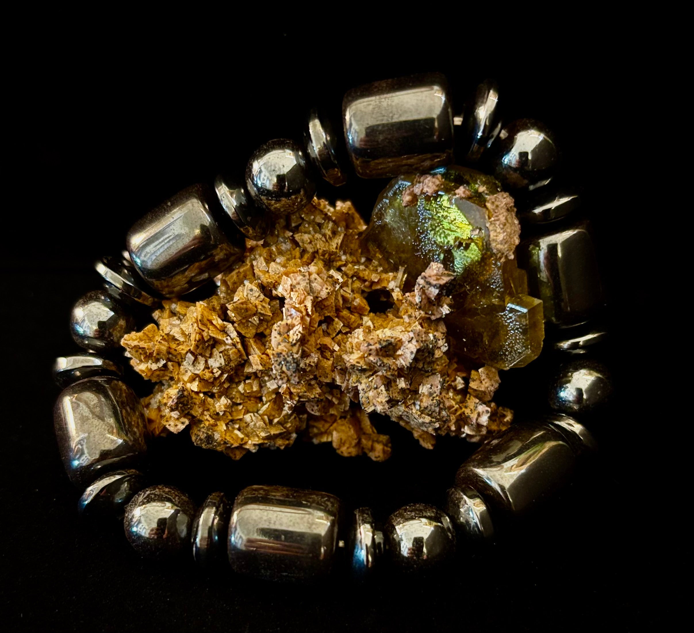 Power Play Bracelet | Geometric Healing Stone for Strength & Style (Large Wrists) | | Wiccan Center