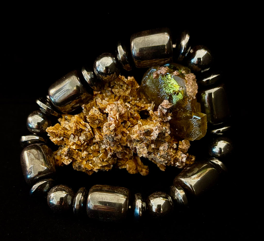 Power Play Bracelet | Geometric Healing Stone for Strength & Style (Large Wrists) | | Wiccan Center