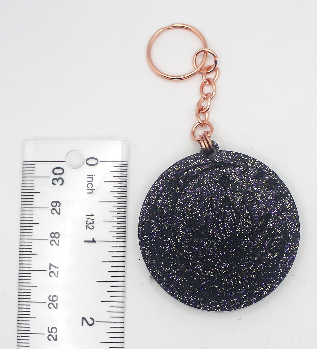 Resin Moon and Crystals Keychain | | Wiccan Center