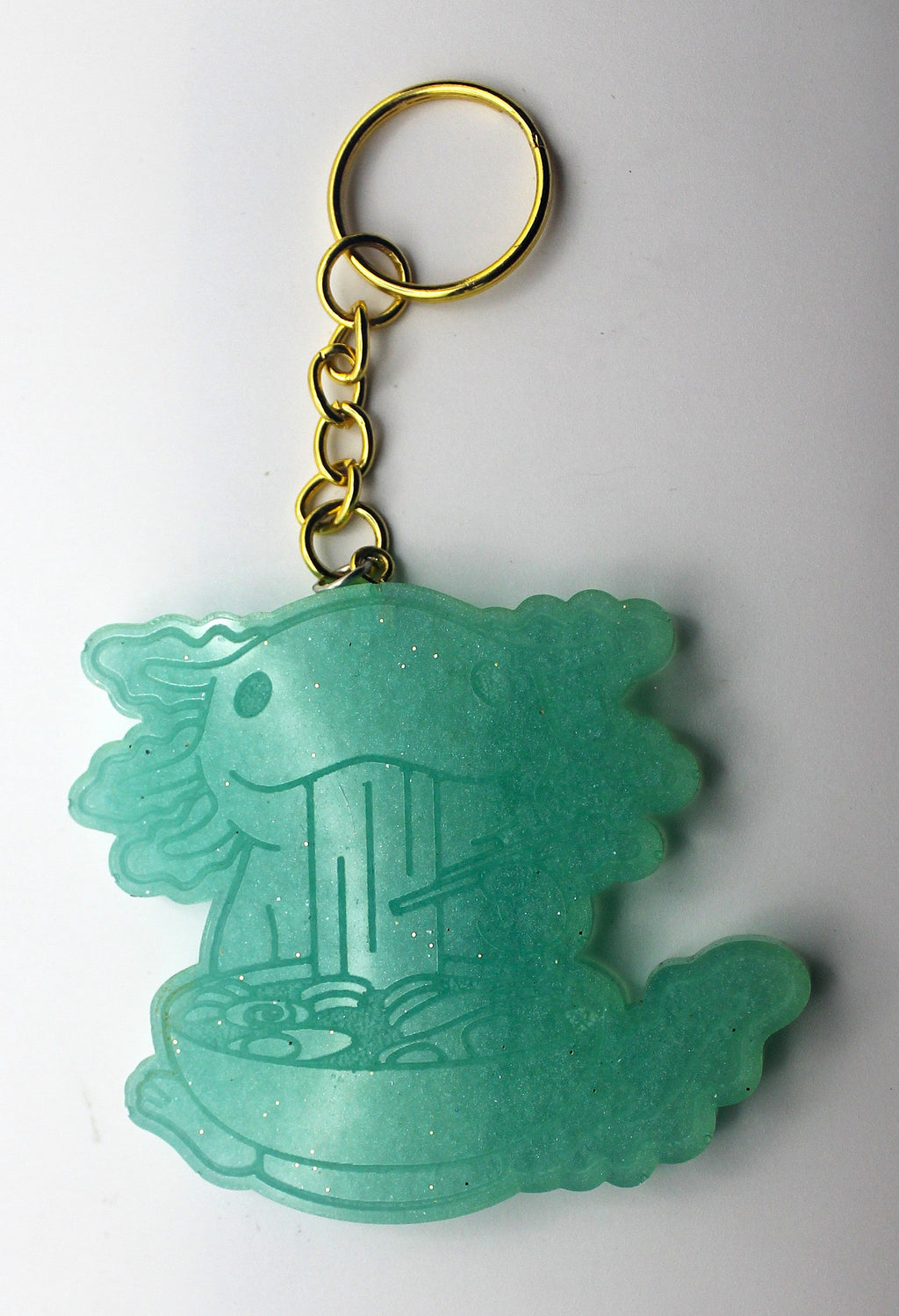 Resin Axolotl Eating Ramen Keychain | | Wiccan Center