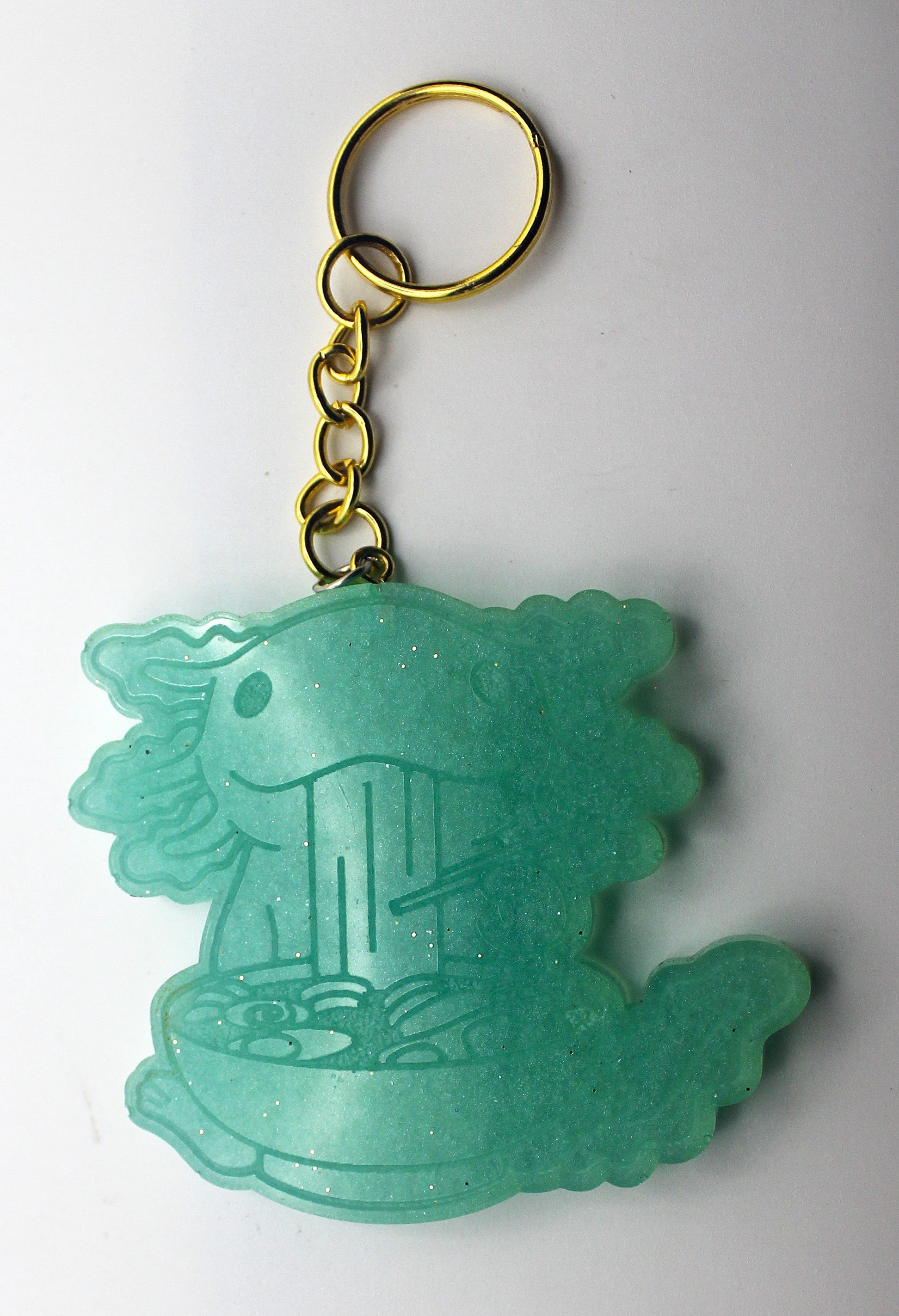 Resin Axolotl Eating Ramen Keychain | | Wiccan Center