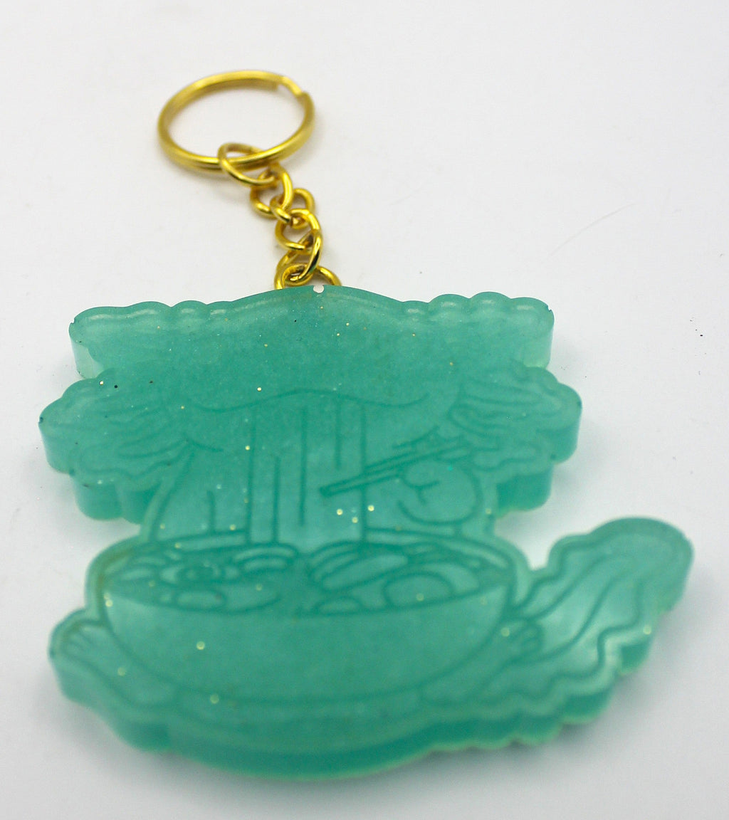 Resin Axolotl Eating Ramen Keychain | | Wiccan Center