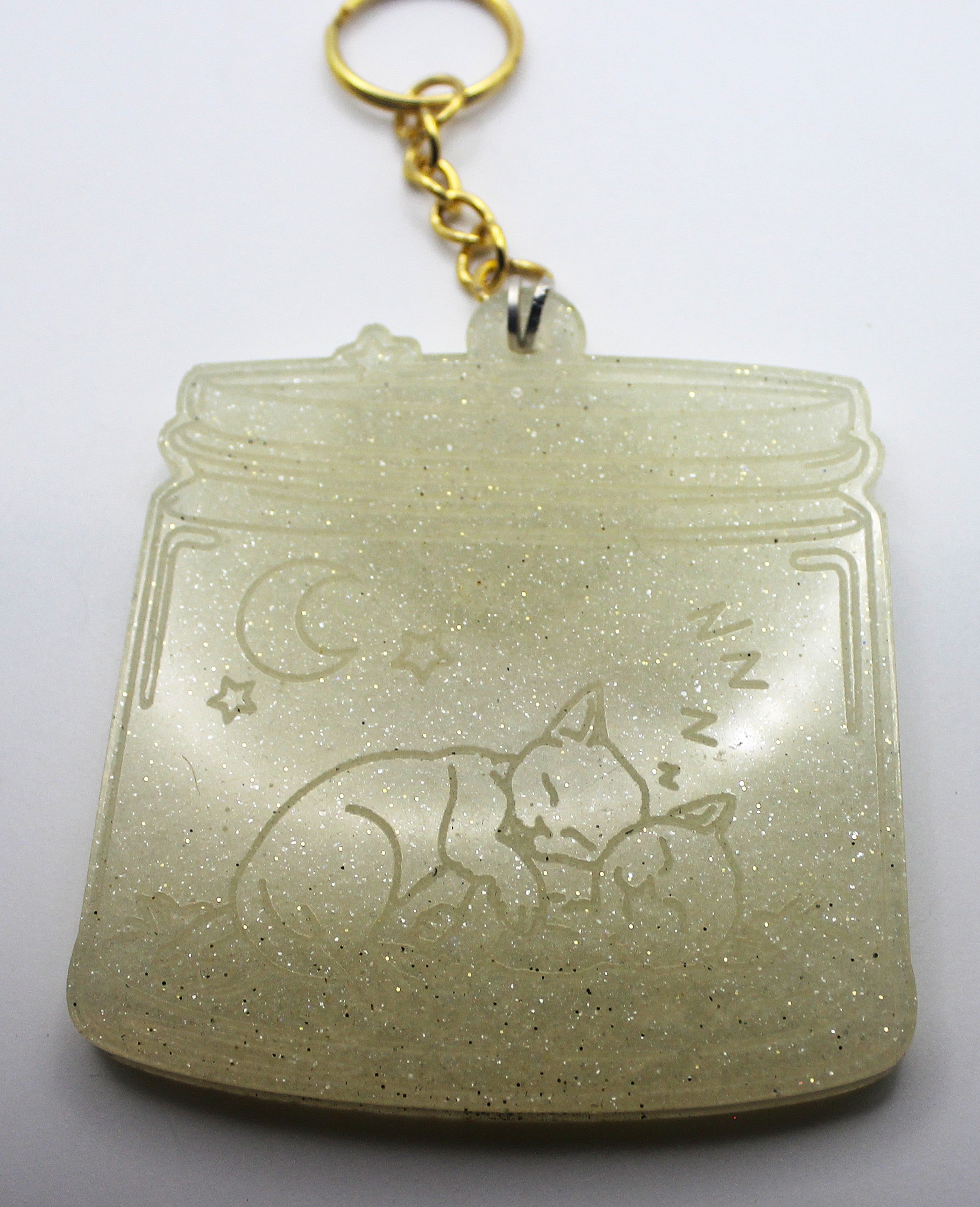 Resin Sleeping Cats Jar Keychain | | Wiccan Center