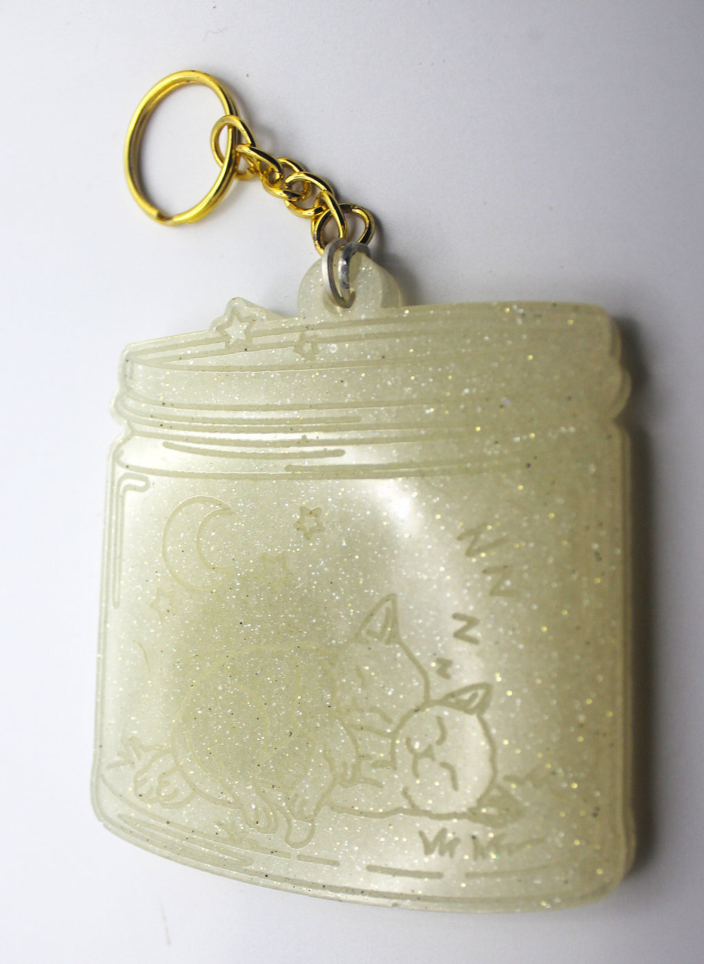 Resin Sleeping Cats Jar Keychain | | Wiccan Center