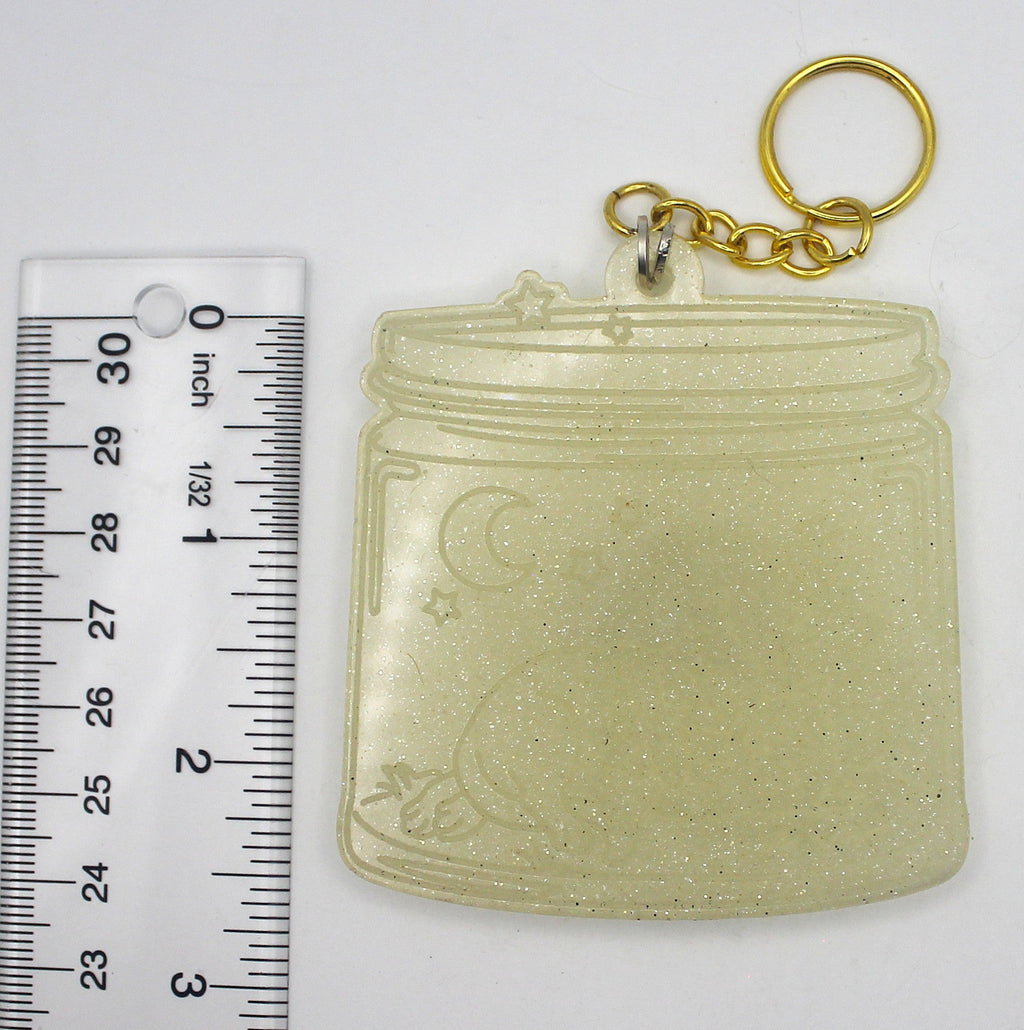 Resin Sleeping Cats Jar Keychain | | Wiccan Center
