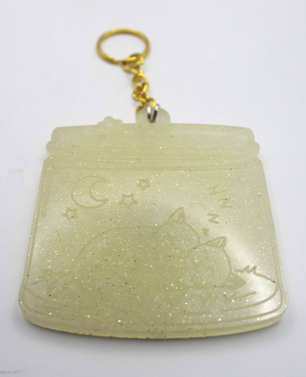 Resin Sleeping Cats Jar Keychain | | Wiccan Center