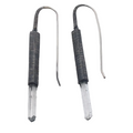 A+ Quality Quartz Point Earrings Bezel Set In Lantern Oxidized 925 Sterling Silver Column on Extra Long French Wires 2.75" | Gemstone Jewelry > Earrings | Wiccan Center