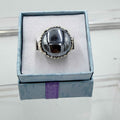 Sterling Silver Twist Banded Round Terahertz Ring - Size 6 - Healing, Energizing & Cleansing | Rings | Wiccan Center