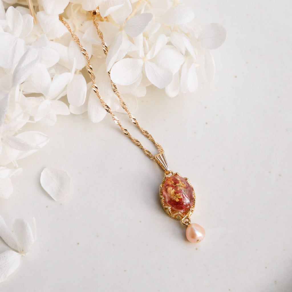Queen Anne's Lace Pressed Flower Necklaces