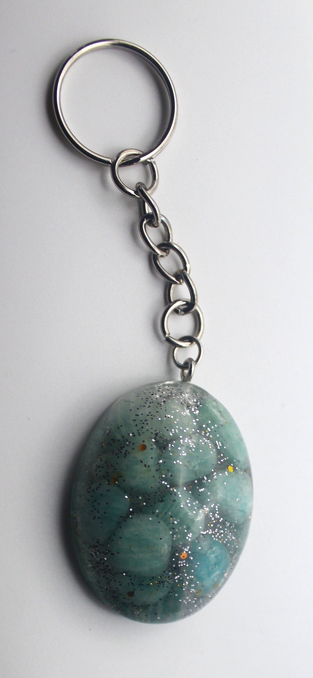 Resin Amazonite Chip Keychain | | Wiccan Center