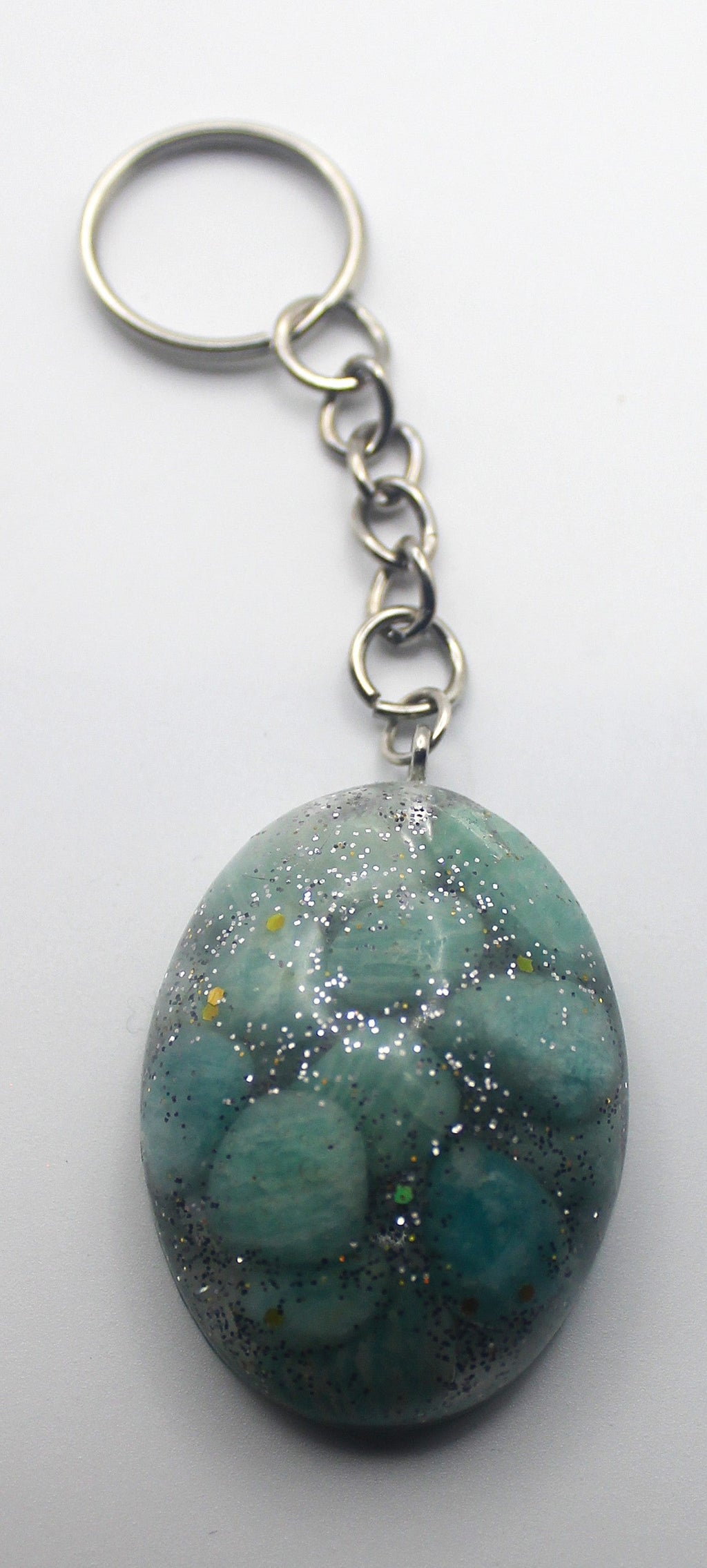 Resin Amazonite Chip Keychain | | Wiccan Center