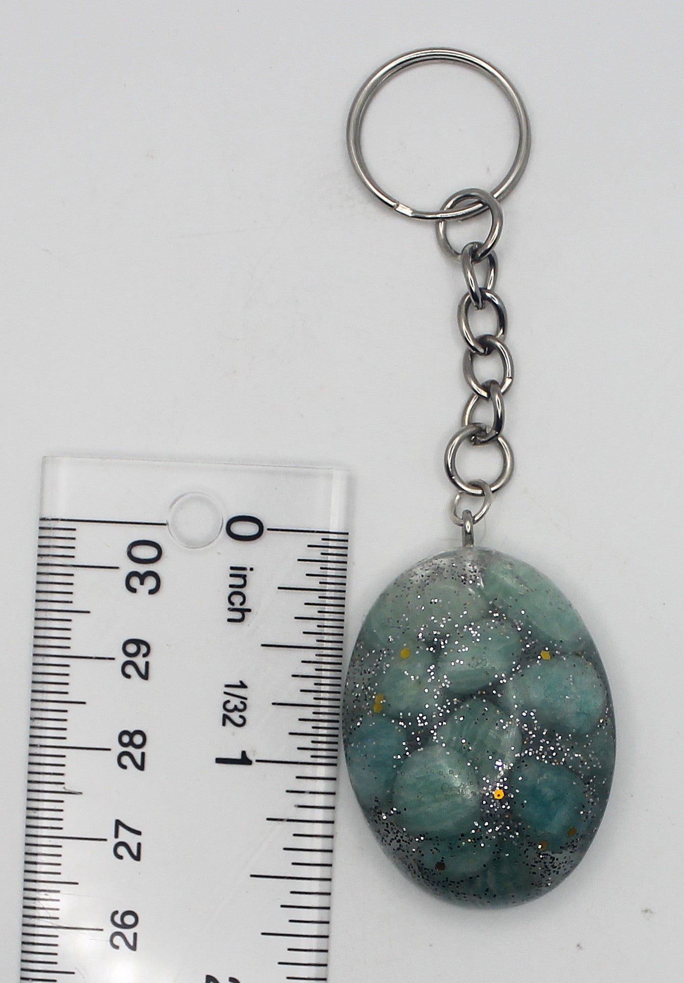 Resin Amazonite Chip Keychain | | Wiccan Center