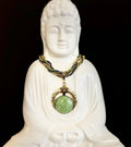 Bohemian Green Goddess Necklace | Vintage-Inspired Beaded Statement Pendant | | Wiccan Center