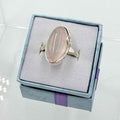 Sterling Silver Flow Banded Oval Rose Quartz - Size 10 - Loving, Soothing & Heart Opening | Rings | Wiccan Center