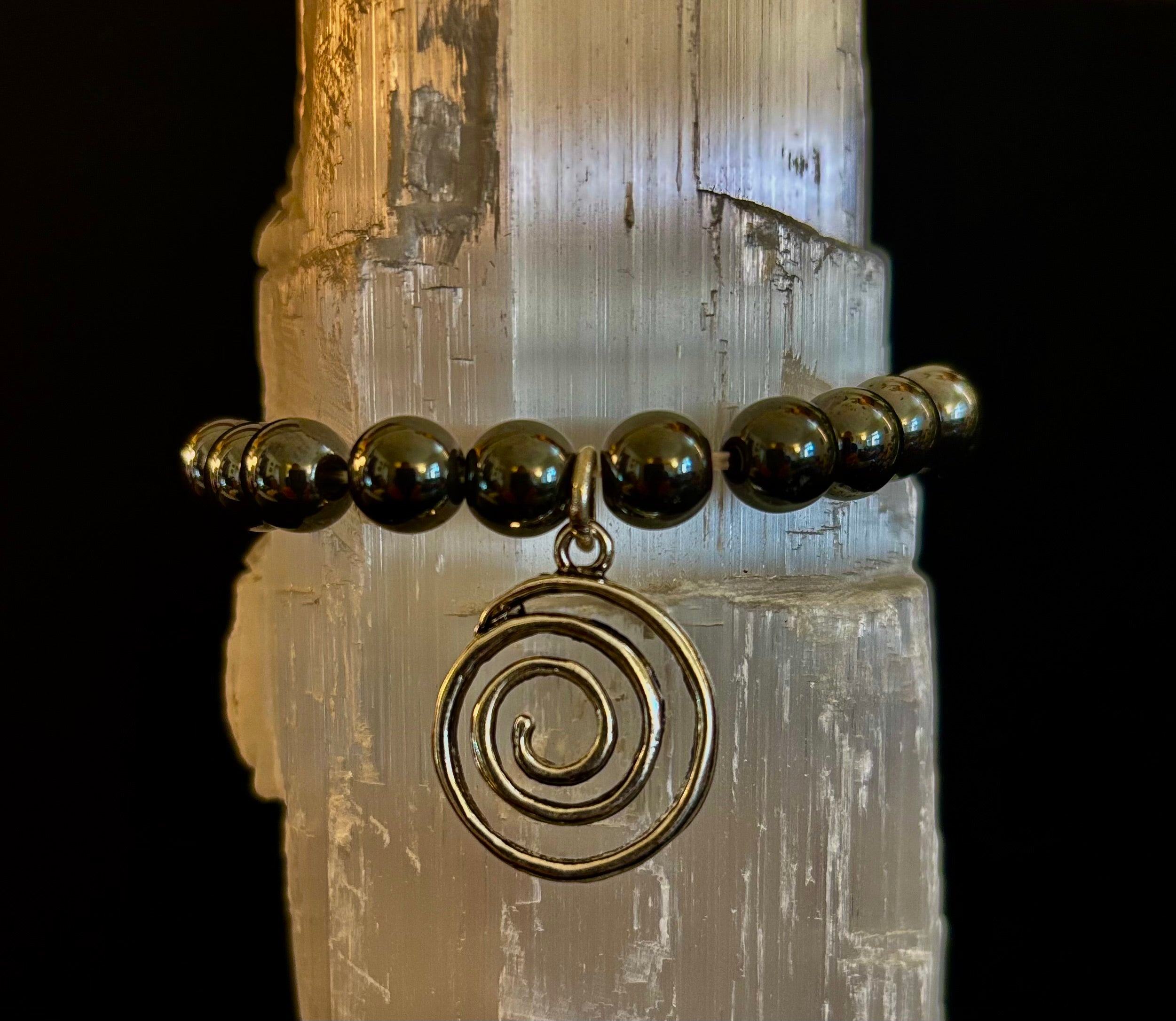 7 Wonders Natural Stone Charm Bracelet Collection | 8mm Healing Gemstone Beads with Silver Charms (Small–Medium Wrists) | | Wiccan Center