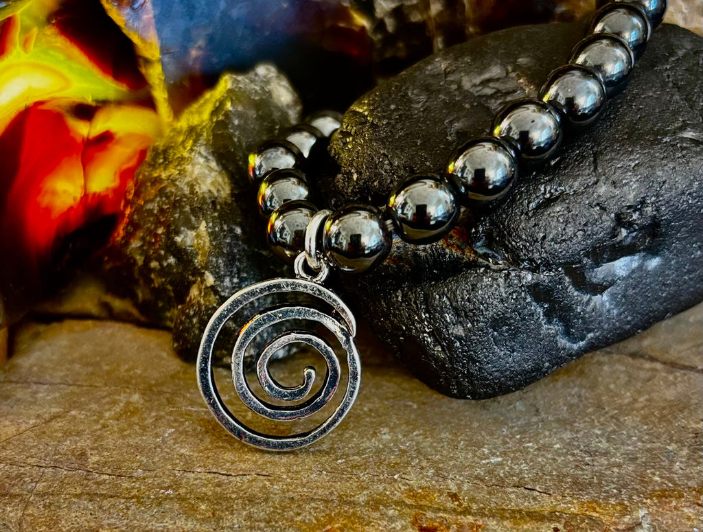 7 Wonders Natural Stone Charm Bracelet Collection | 8mm Healing Gemstone Beads with Silver Charms (Small–Medium Wrists) | | Wiccan Center