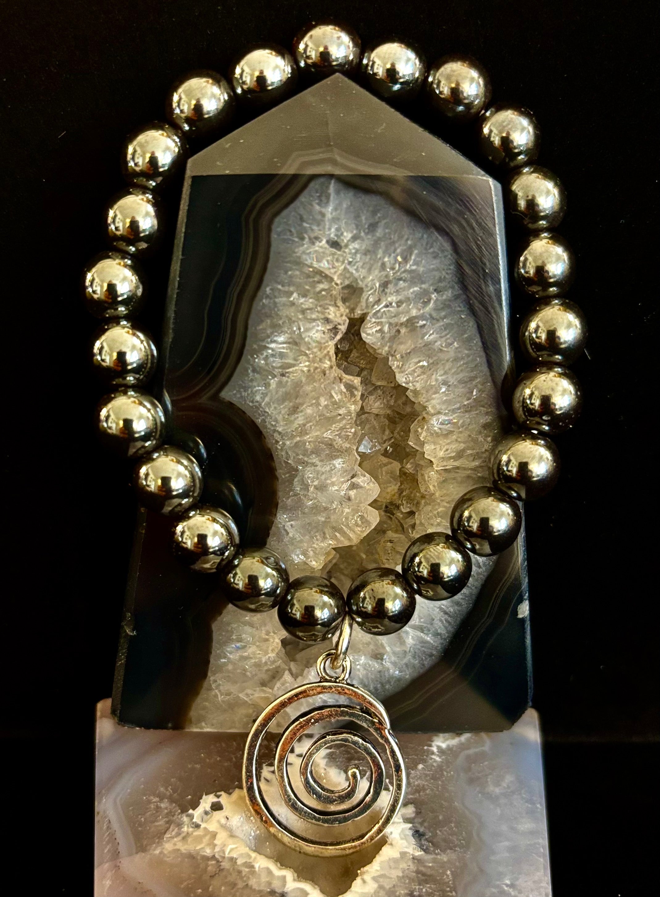 7 Wonders Natural Stone Charm Bracelet Collection | 8mm Healing Gemstone Beads with Silver Charms (Small–Medium Wrists) | | Wiccan Center