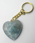 Resin Aquamarine Heart Keychain | | Wiccan Center