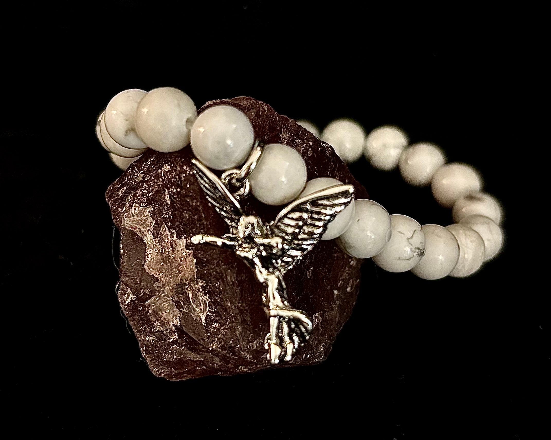 7 Wonders Natural Stone Charm Bracelet Collection | 8mm Healing Gemstone Beads with Silver Charms (Small–Medium Wrists) | | Wiccan Center