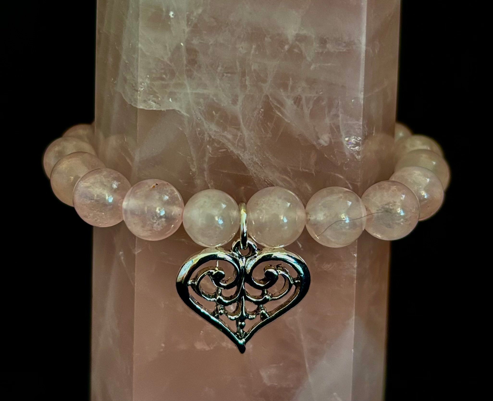 7 Wonders Natural Stone Charm Bracelet Collection | 8mm Healing Gemstone Beads with Silver Charms (Small–Medium Wrists) | | Wiccan Center