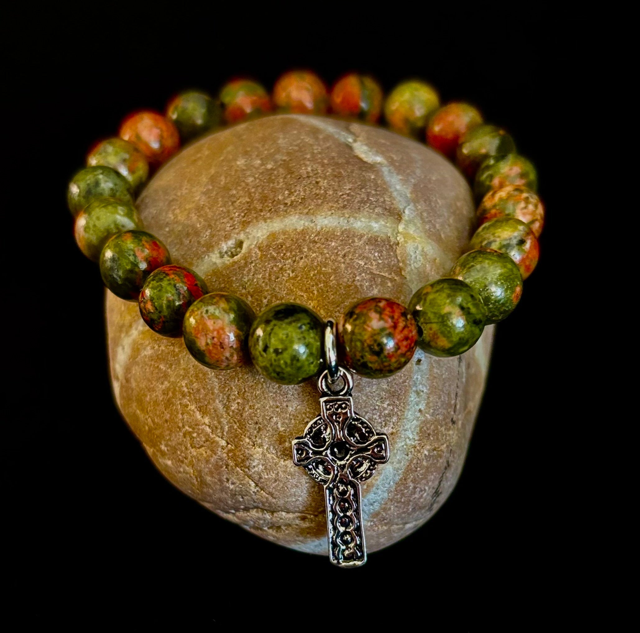 7 Wonders Natural Stone Charm Bracelet Collection | 8mm Healing Gemstone Beads with Silver Charms (Small–Medium Wrists) | | Wiccan Center