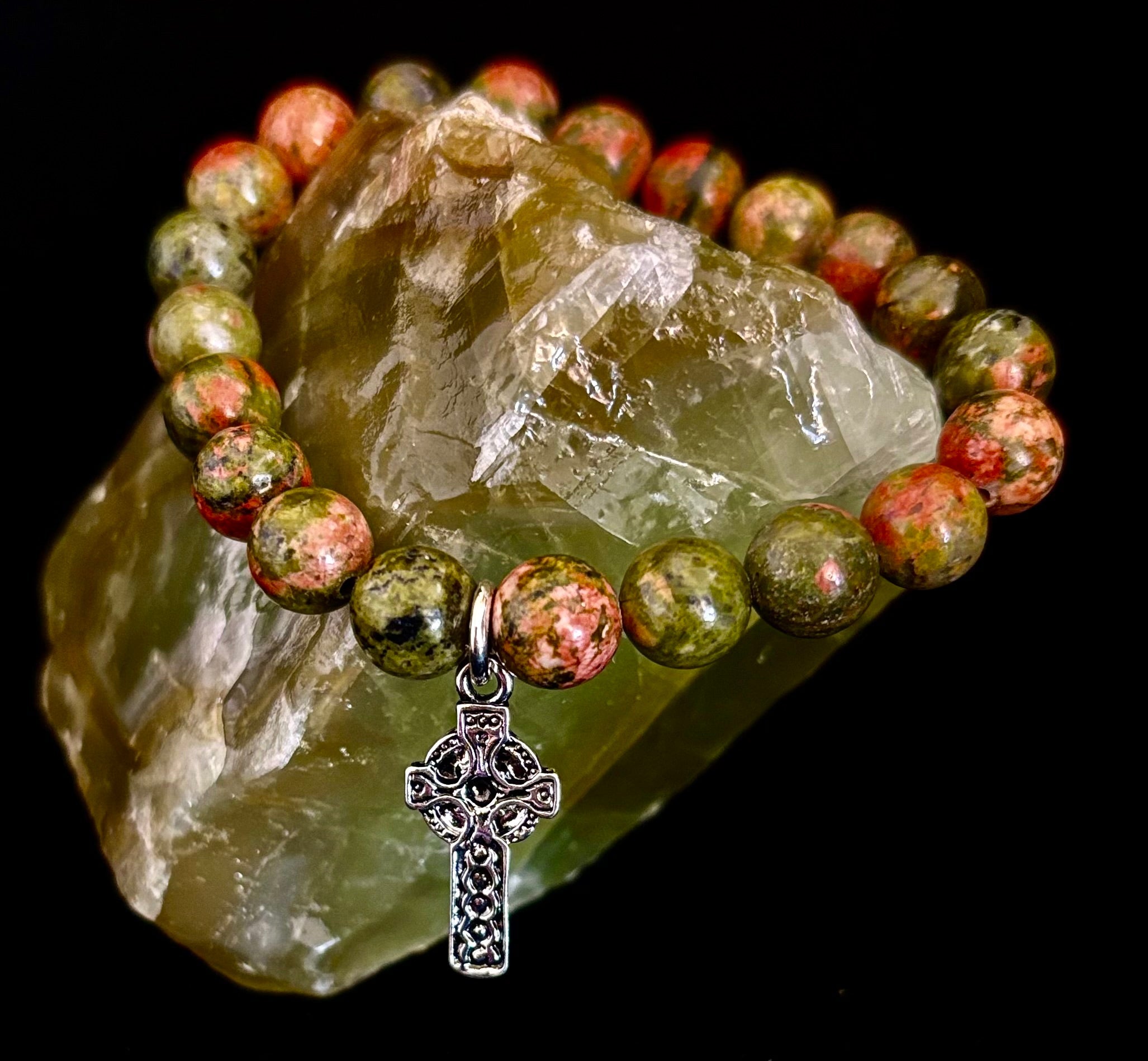 7 Wonders Natural Stone Charm Bracelet Collection | 8mm Healing Gemstone Beads with Silver Charms (Small–Medium Wrists) | | Wiccan Center