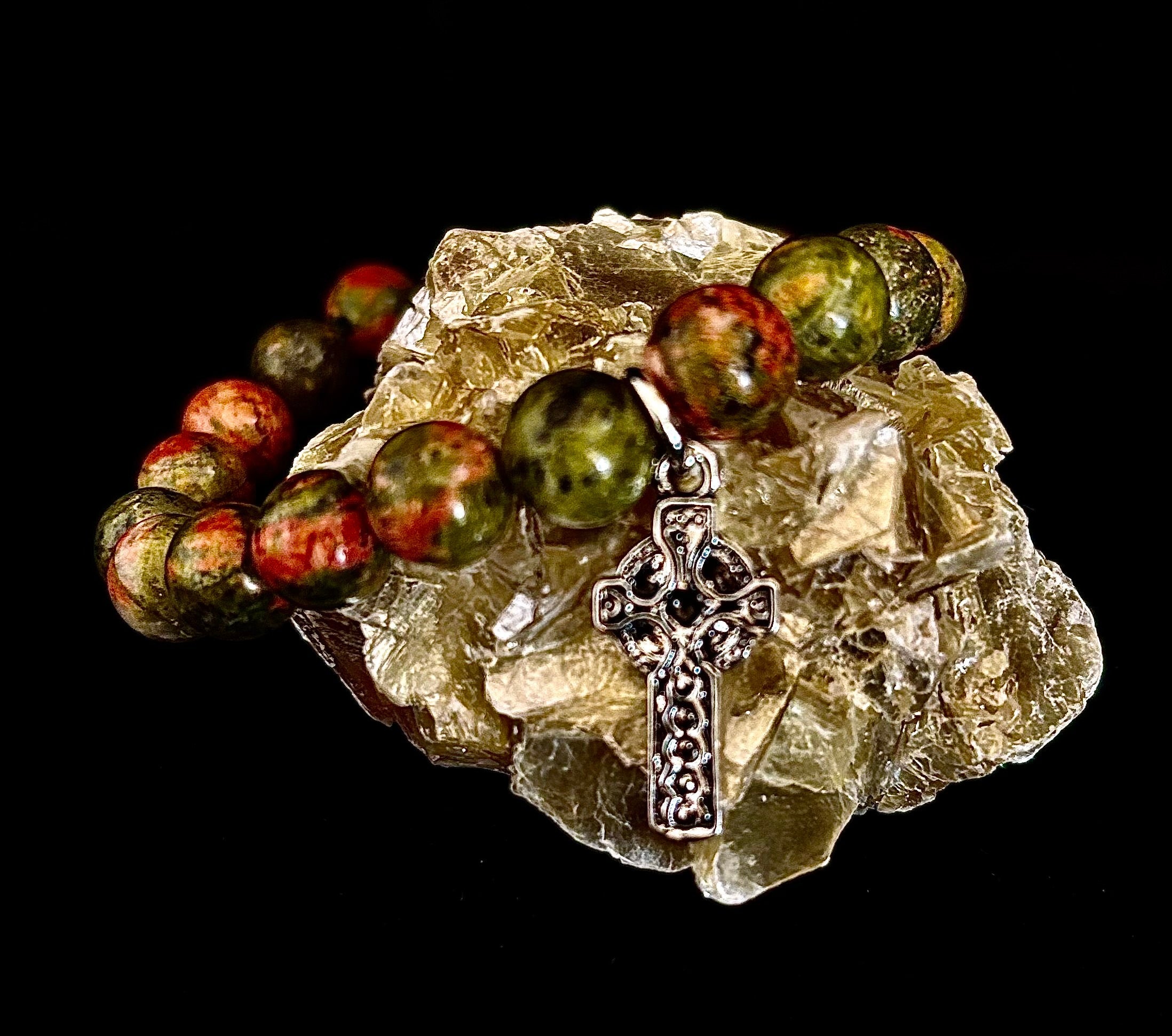 7 Wonders Natural Stone Charm Bracelet Collection | 8mm Healing Gemstone Beads with Silver Charms (Small–Medium Wrists) | | Wiccan Center