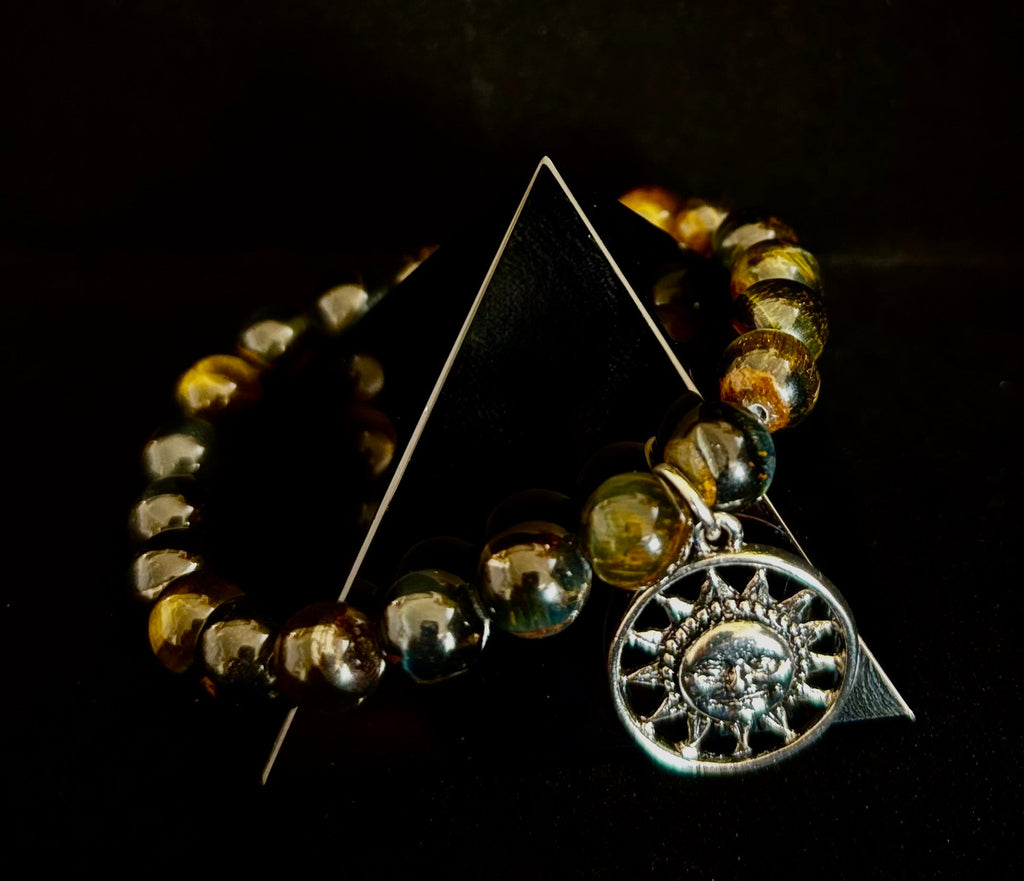 7 Wonders Natural Stone Charm Bracelet Collection | 8mm Healing Gemstone Beads with Silver Charms (Small–Medium Wrists) | | Wiccan Center