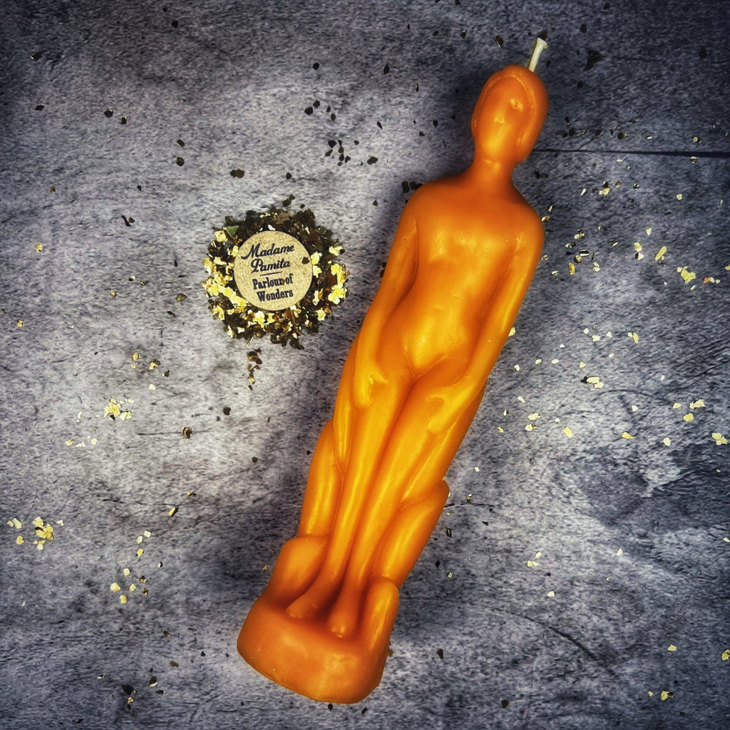 Beeswax Human Figural Spell Candle - Personal Empowerment & Intention Magic | Beeswax Candle | Wiccan Center