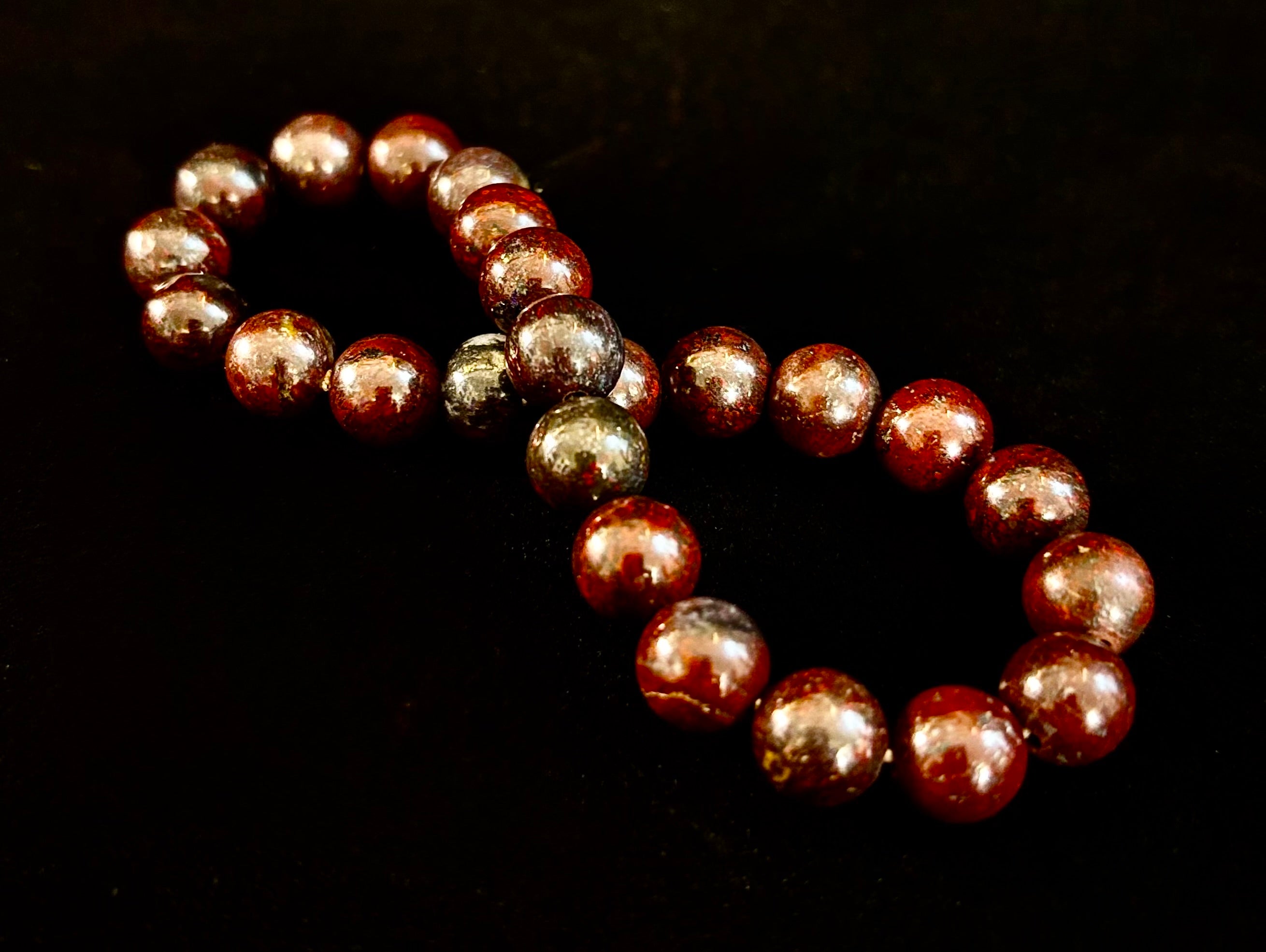 Bloodstone Strength Bracelet | 8mm Natural Energy Beads for Protection & Vitality (8” Large Fit) | | Wiccan Center