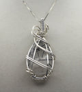 Silver Argentium Black Rutilated Quartz Teardrop Pendant Necklace – Natural Tourmalinated Quartz, Protection & Grounding | Necklace | Wiccan Center